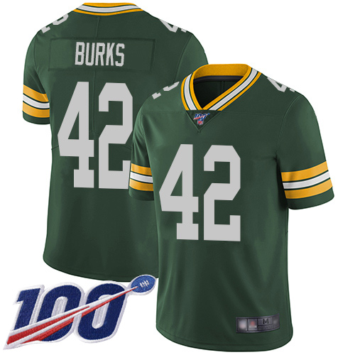 Green Bay Packers Limited Green Men 42 Burks Oren Home Jersey Nike NFL 100th Season Vapor Untouchable